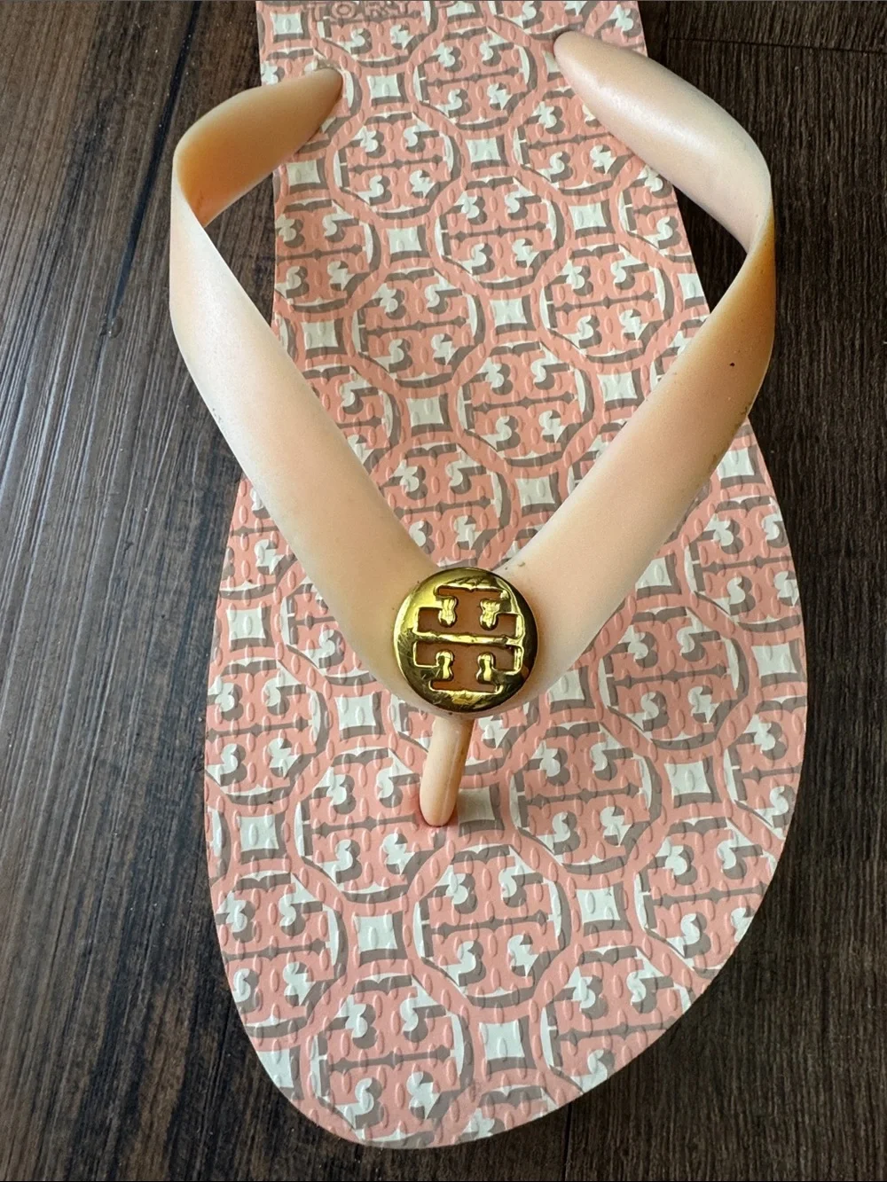 Tory Burch Coral Logo Thong Sandals